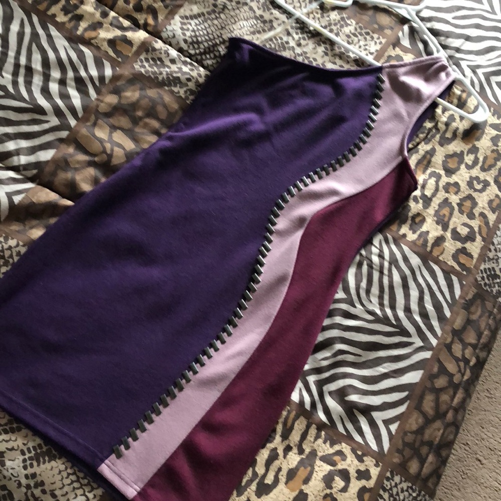 Purple one shoulder dress